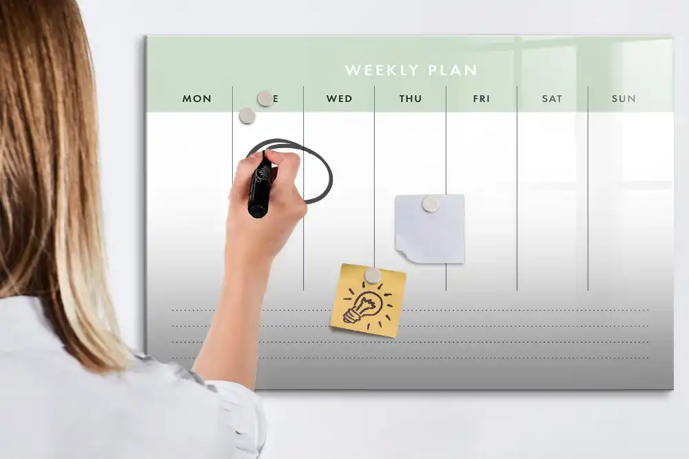 Tablă magnetică organizator săptămânal pentru 7 zile