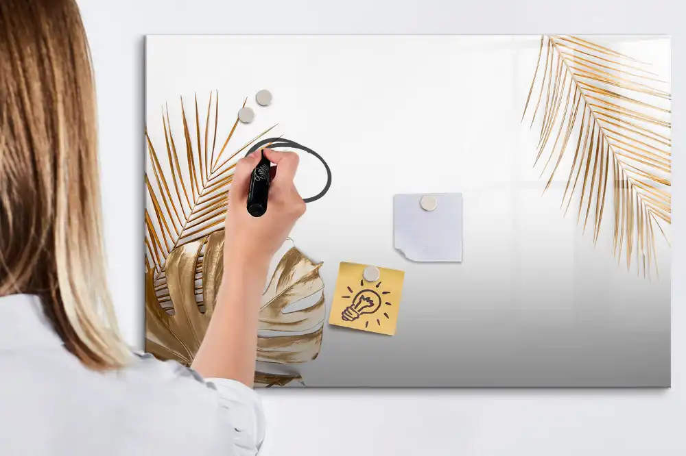 Tablă magnetică cu marker și design tropical cu palmieri