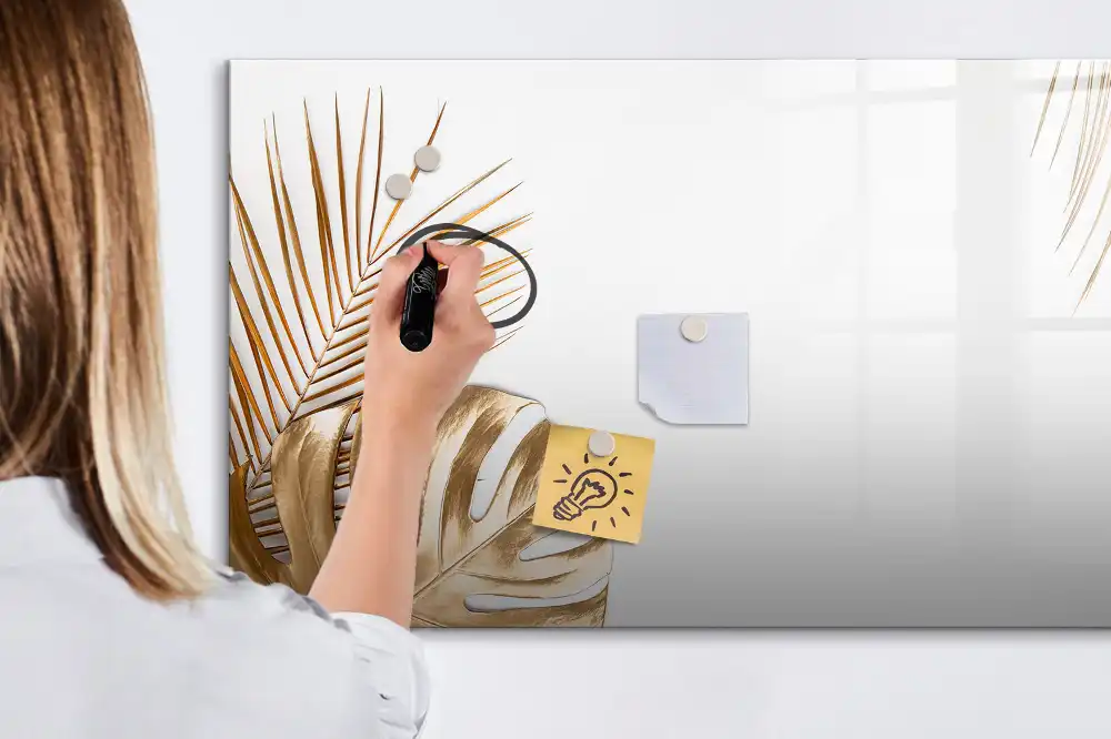 Tablă magnetică cu marker și design tropical cu palmieri