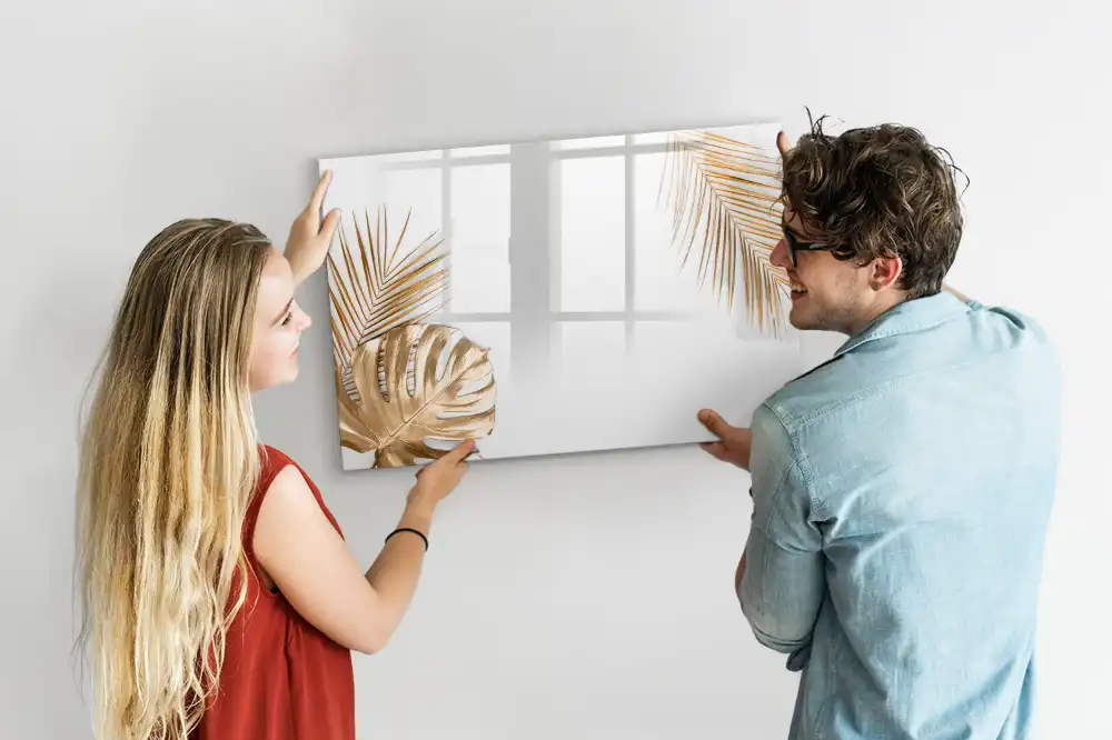 Tablă magnetică cu marker și design tropical cu palmieri