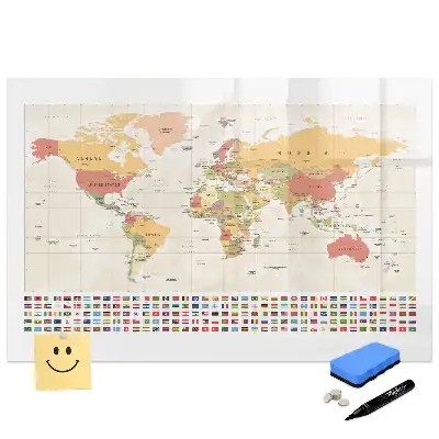Tablă magnetică pentru proiectul hărții lumii