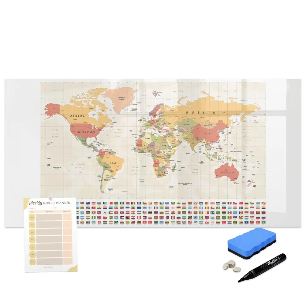Tablă magnetică pentru proiectul hărții lumii
