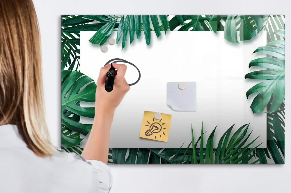 Tablă magnetică cu model palmier și monstera