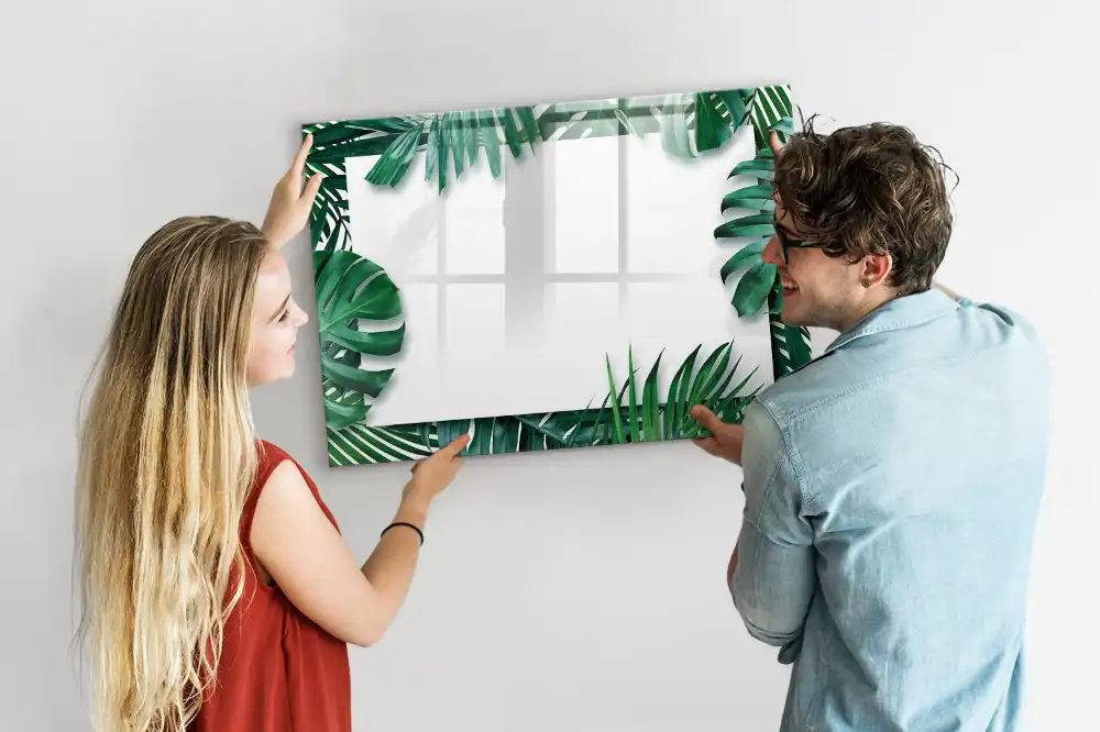 Tablă magnetică cu model palmier și monstera