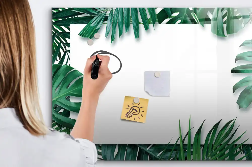 Tablă magnetică cu model palmier și monstera