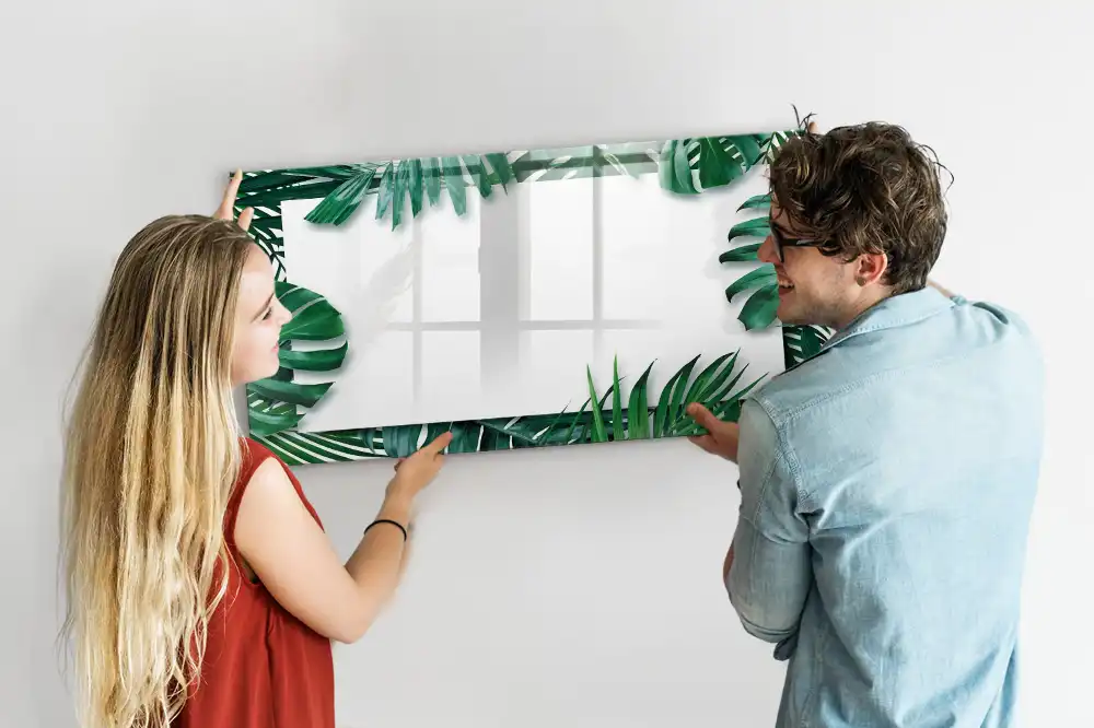 Tablă magnetică cu model palmier și monstera