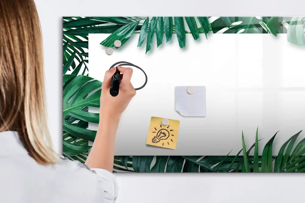 Tablă magnetică cu model palmier și monstera