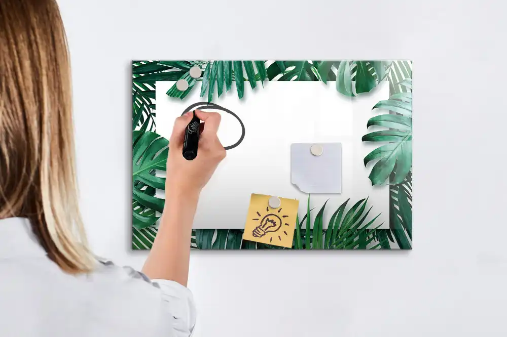 Tablă magnetică cu model palmier și monstera