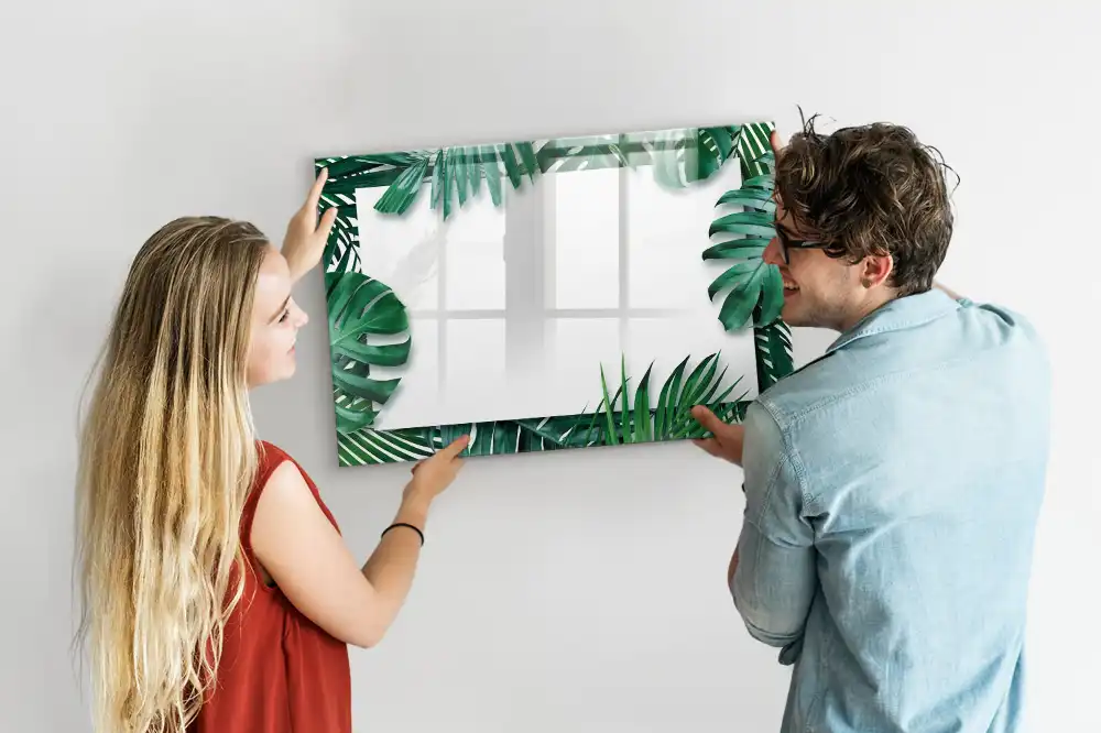 Tablă magnetică cu model palmier și monstera