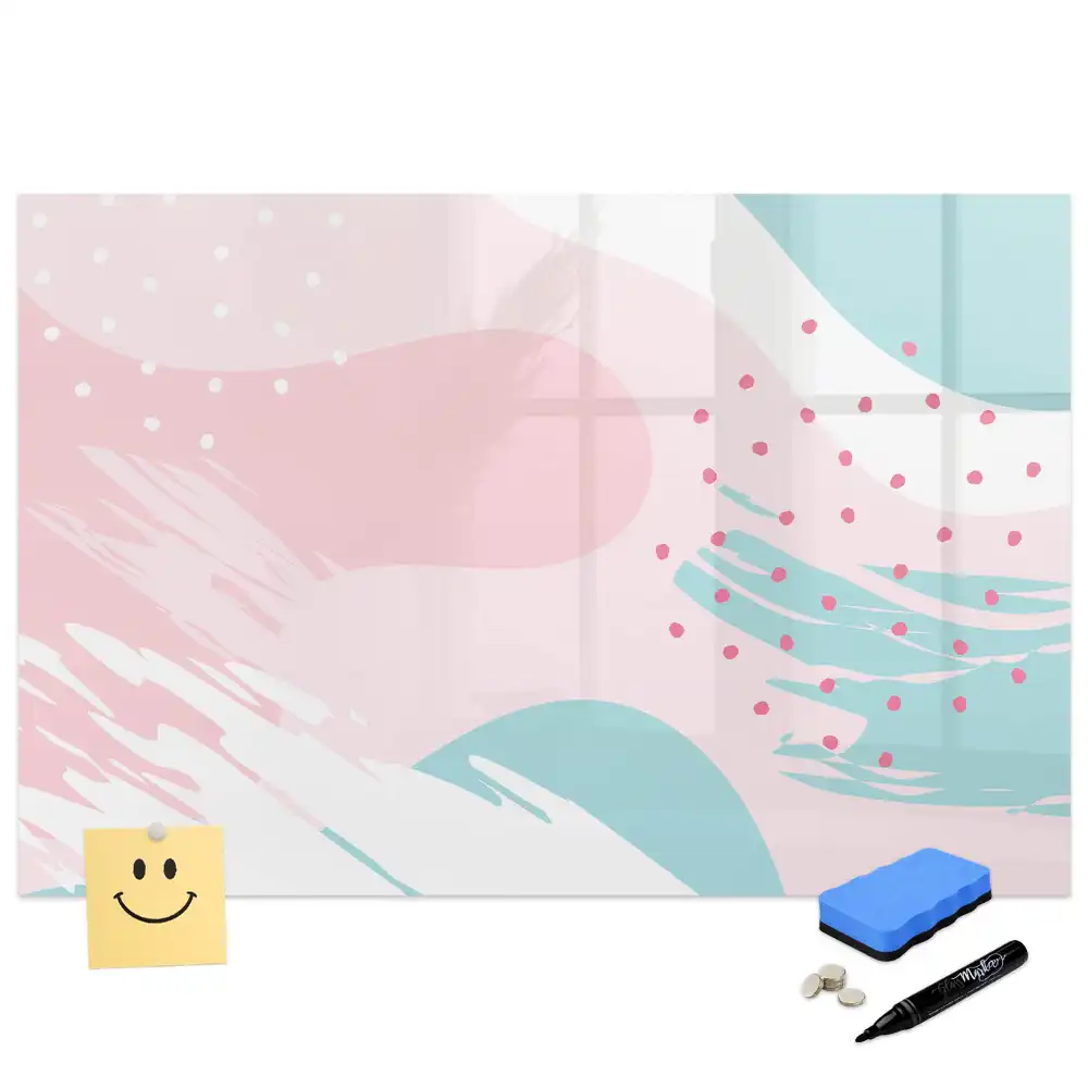 Tablă magnetică cu design de compoziție picturală pastelată