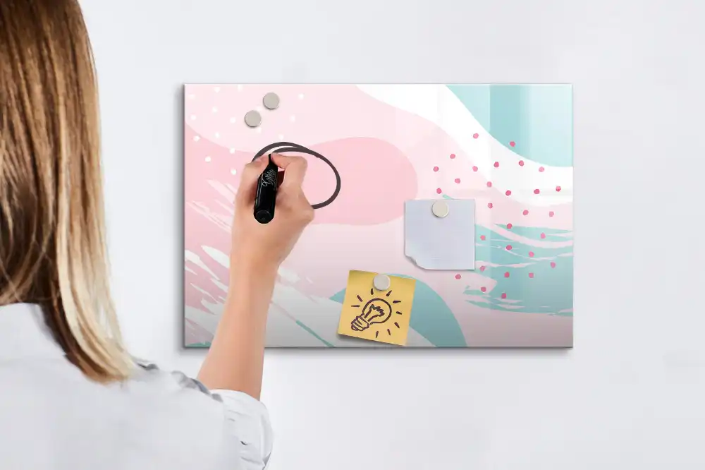 Tablă magnetică cu design de compoziție picturală pastelată