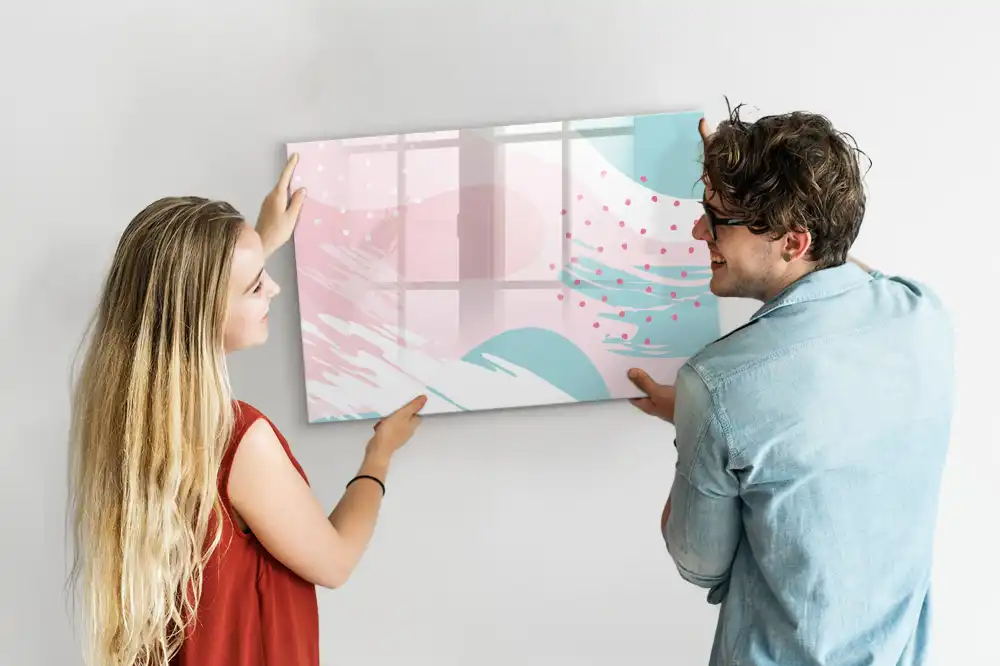 Tablă magnetică cu design de compoziție picturală pastelată