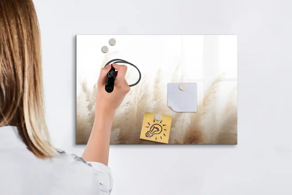 Tablă magnetică de scris cu model abstract de toamnă și cereale