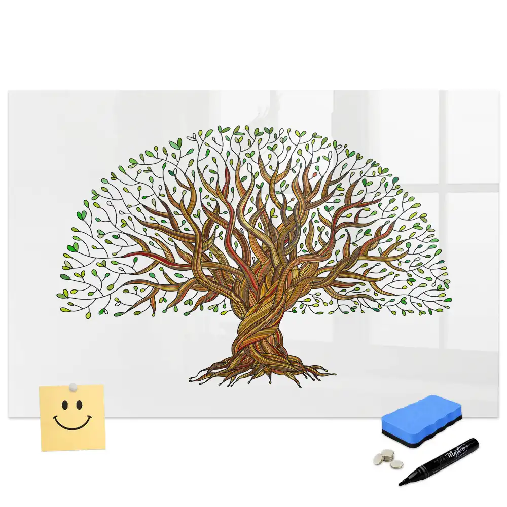 Tablă magnetică cu design rădăcinile copacului în pământ
