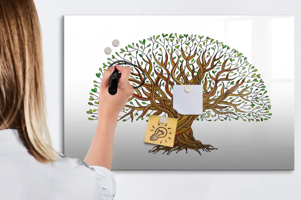 Tablă magnetică cu design rădăcinile copacului în pământ
