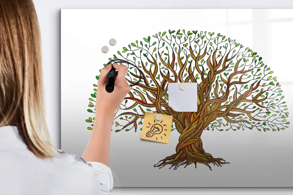 Tablă magnetică cu design rădăcinile copacului în pământ