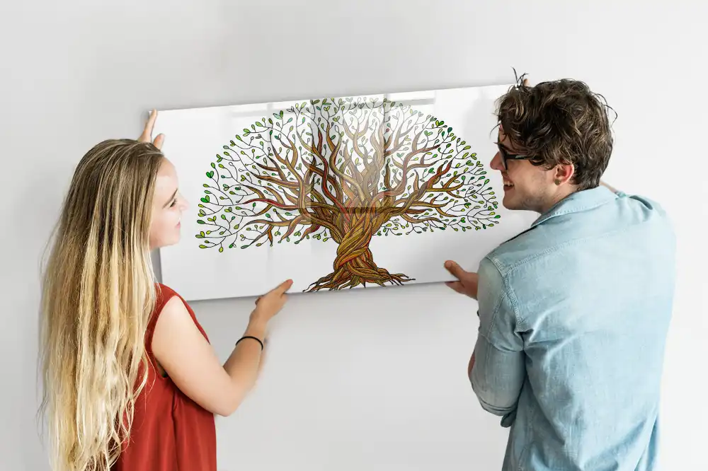 Tablă magnetică cu design rădăcinile copacului în pământ