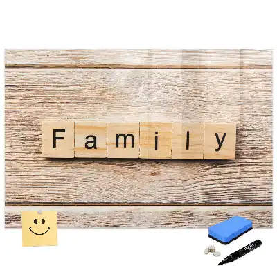 Tablă magnetică pentru scris cu inscripție Family