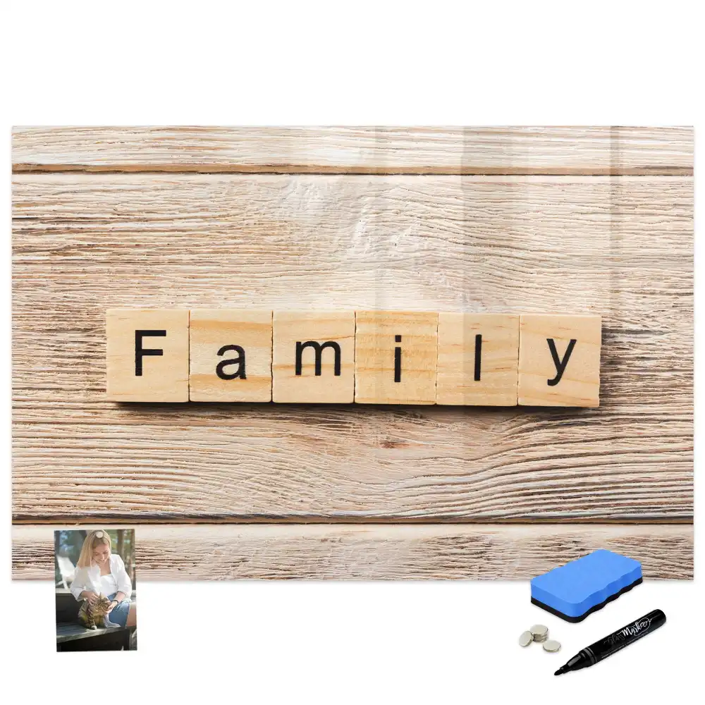 Tablă magnetică pentru scris cu inscripție Family
