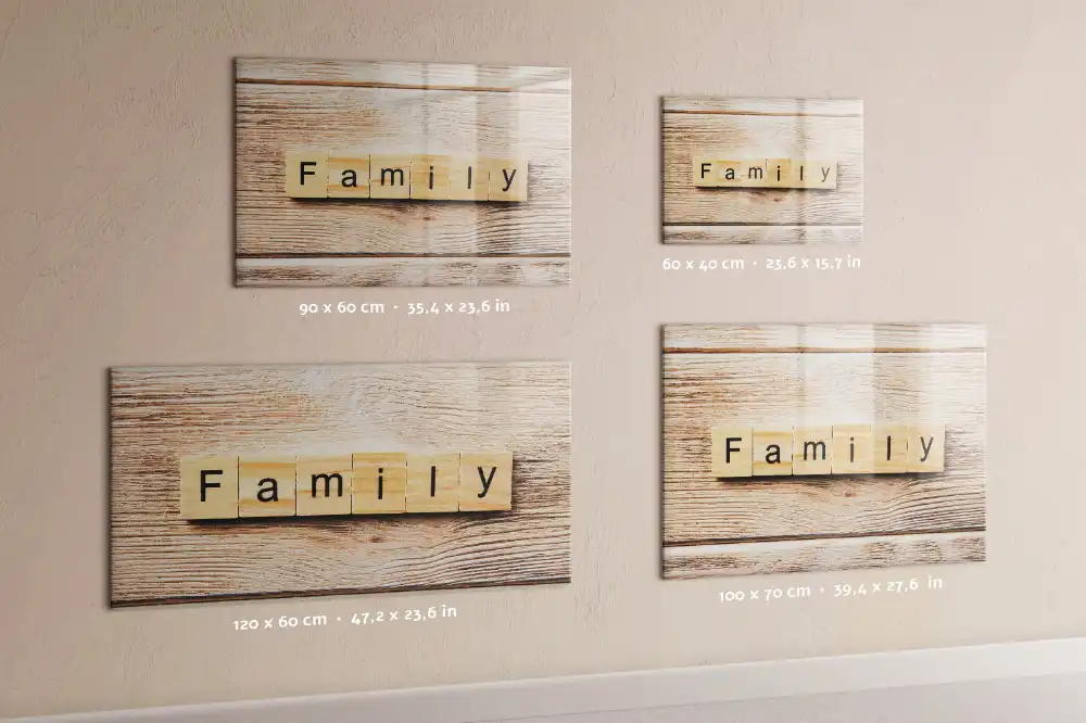 Tablă magnetică pentru scris cu inscripție Family