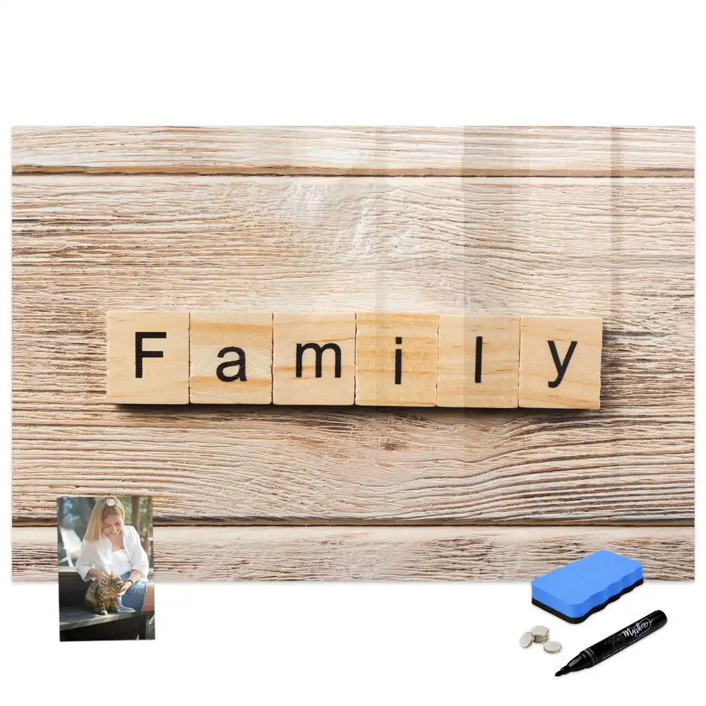 Tablă magnetică pentru scris cu inscripție Family