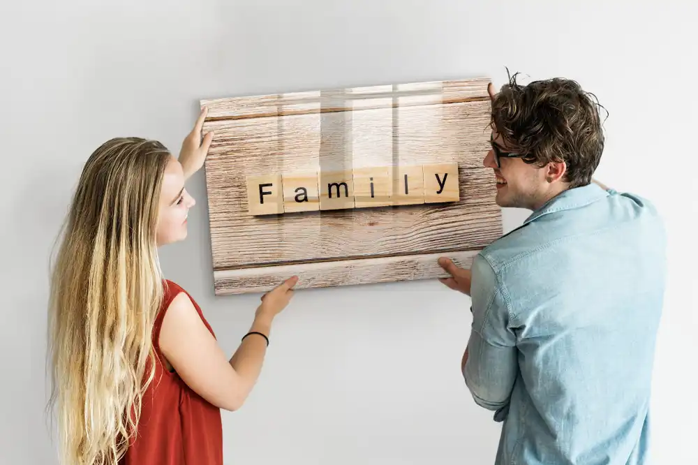 Tablă magnetică pentru scris cu inscripție Family