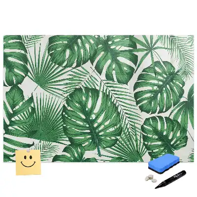 Tablă magnetică cu model de frunze de monstera exotică