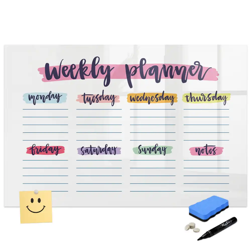 Tablă magnetică pentru calendar cu scriere de mână