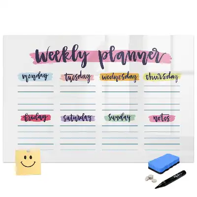 Tablă magnetică pentru calendar cu scriere de mână