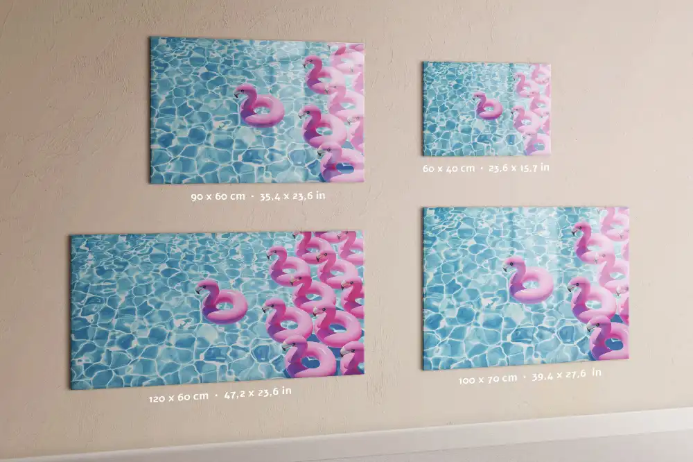 Tablă magnetică decorativă cu model păpădii și flamingo