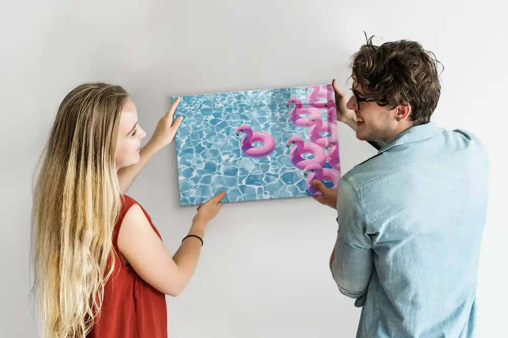 Tablă magnetică decorativă cu model păpădii și flamingo