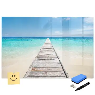 Tablă magnetică cu tematică de stațiune tropicală