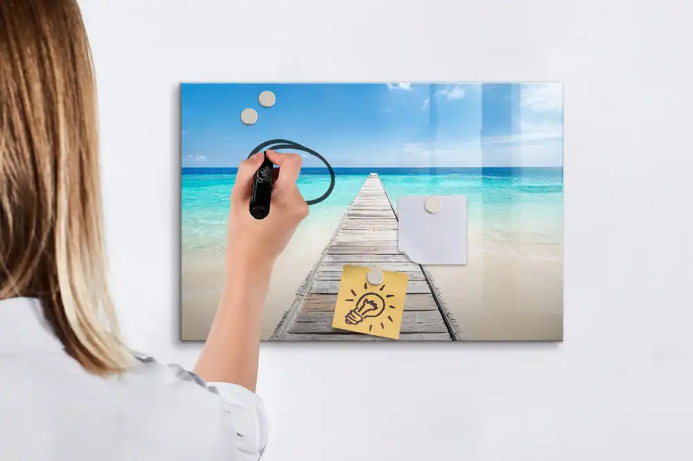 Tablă magnetică cu tematică de stațiune tropicală