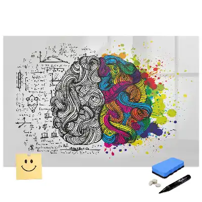 Tablă magnetică cu motiv abstract cu creier