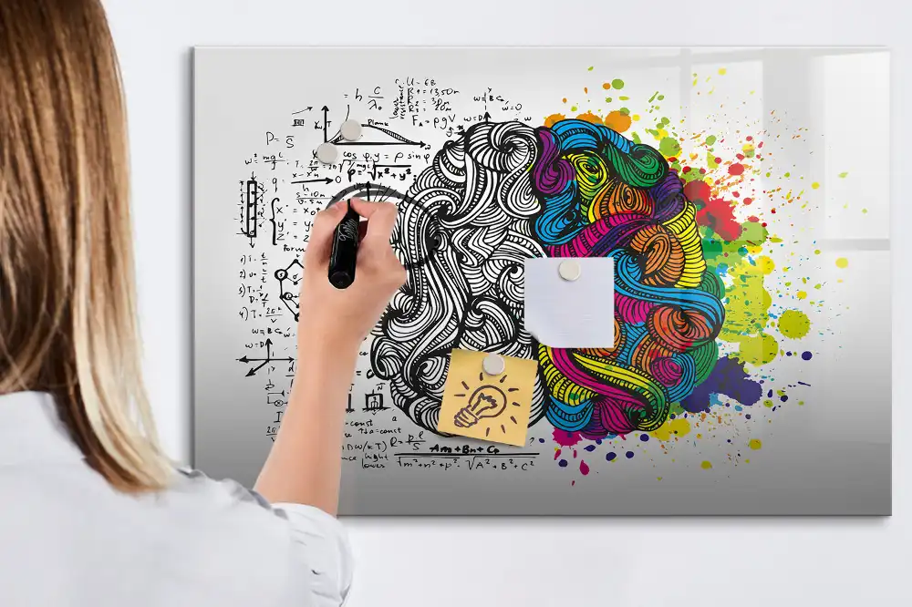 Tablă magnetică cu motiv abstract cu creier