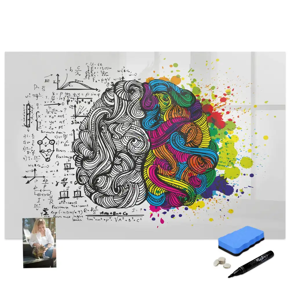 Tablă magnetică cu motiv abstract cu creier