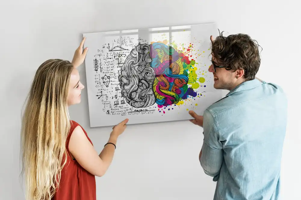 Tablă magnetică cu motiv abstract cu creier