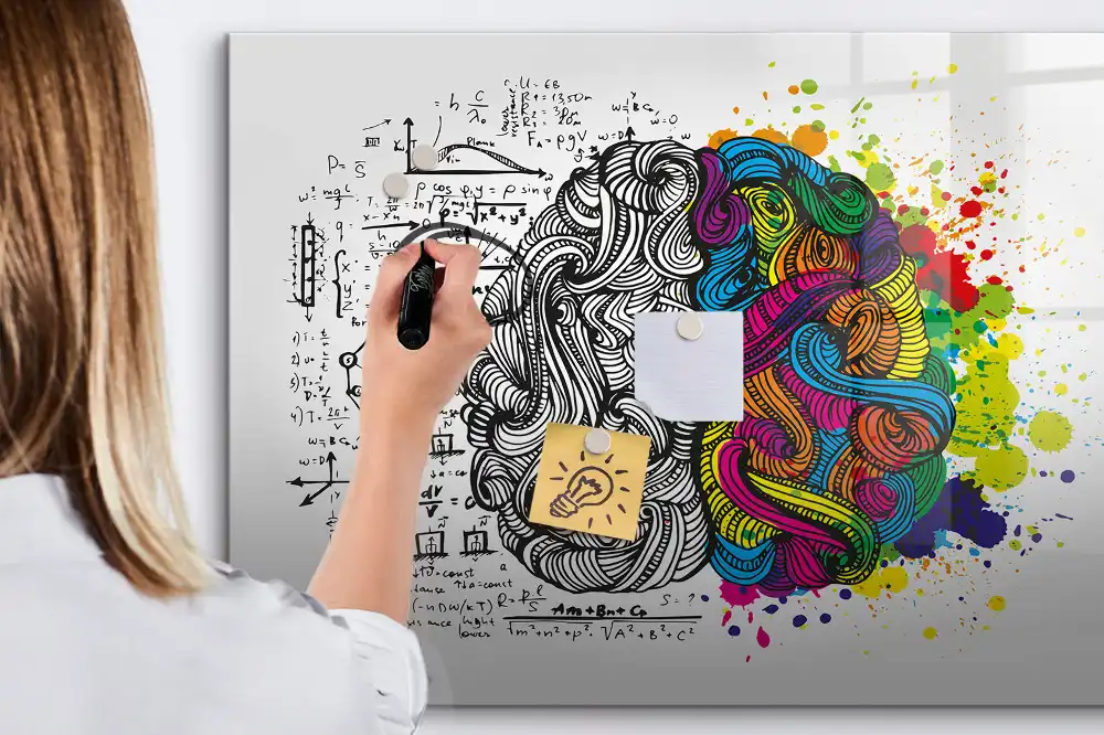Tablă magnetică cu motiv abstract cu creier