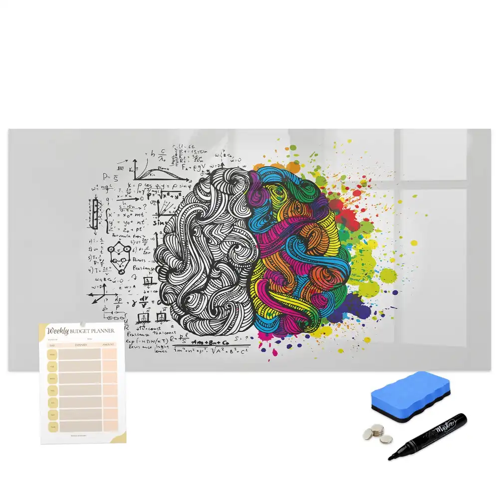 Tablă magnetică cu motiv abstract cu creier