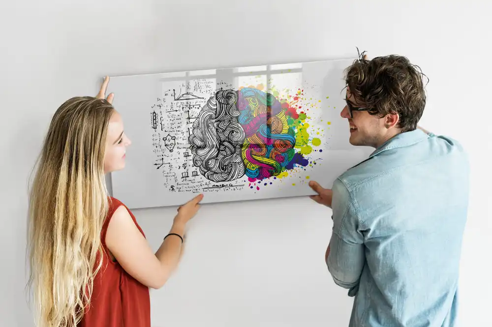 Tablă magnetică cu motiv abstract cu creier