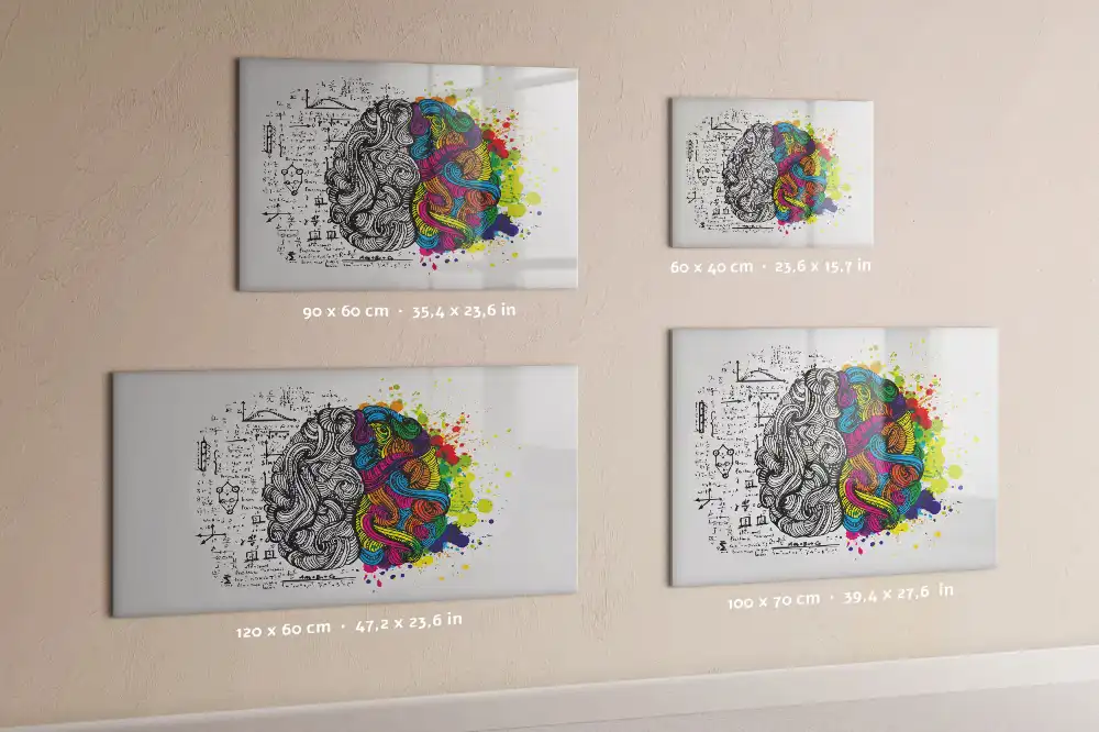Tablă magnetică cu motiv abstract cu creier