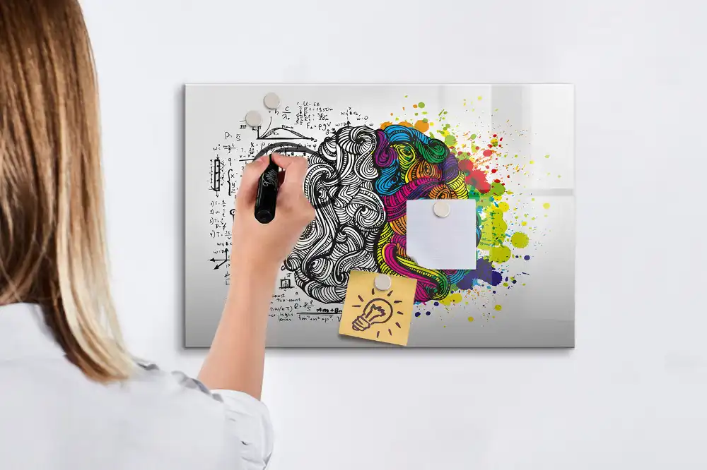 Tablă magnetică cu motiv abstract cu creier