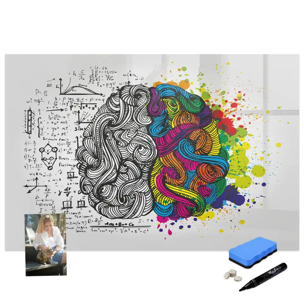 Tablă magnetică cu motiv abstract cu creier