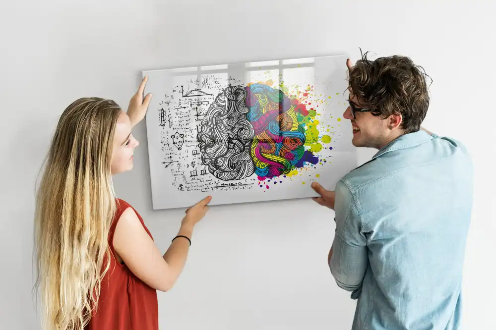 Tablă magnetică cu motiv abstract cu creier