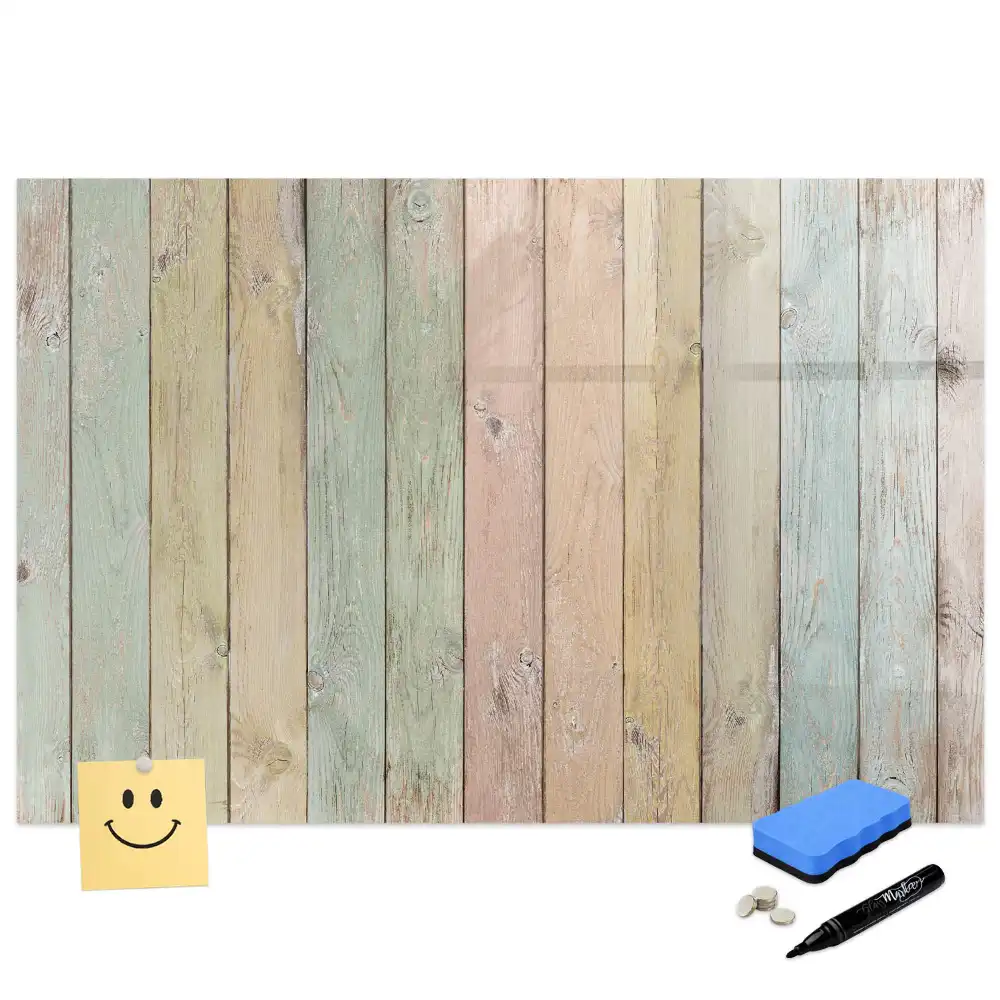 Tablă magnetică pentru marker cu design de scânduri multicolore