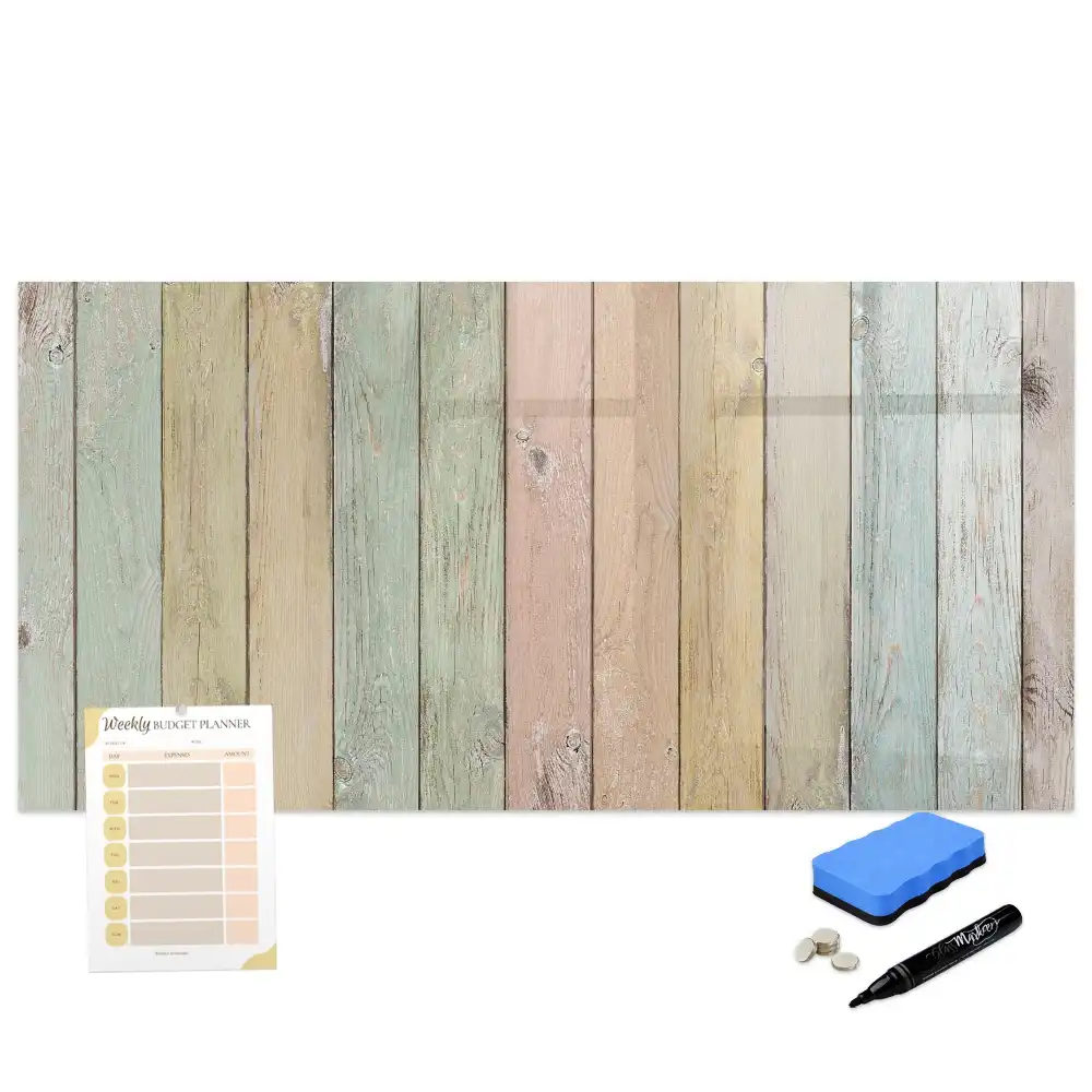 Tablă magnetică pentru marker cu design de scânduri multicolore