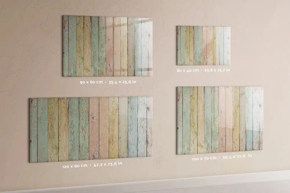 Tablă magnetică pentru marker cu design de scânduri multicolore