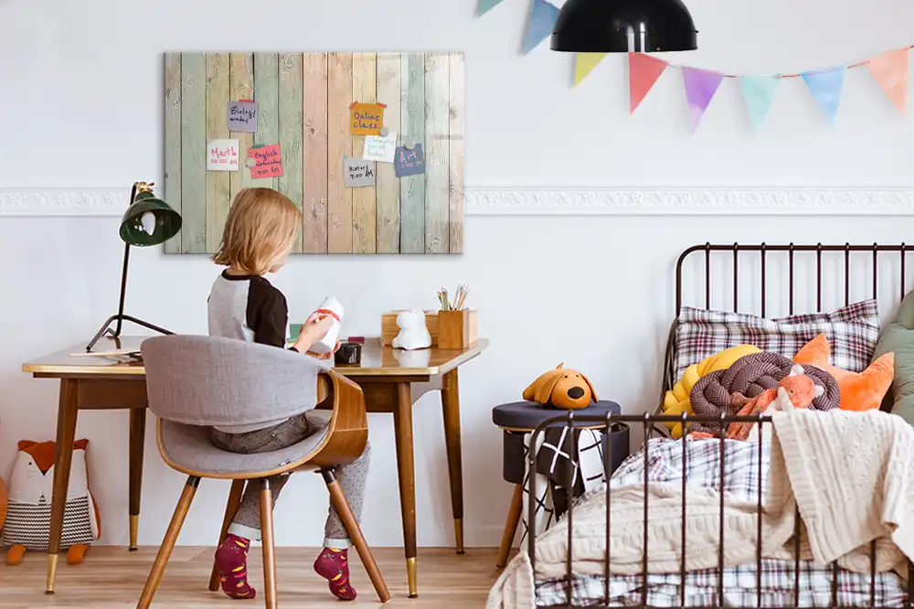 Tablă magnetică pentru marker cu design de scânduri multicolore