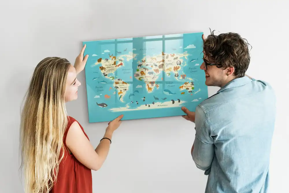 Tablă magnetică educativă Atlasul zoologic al lumii