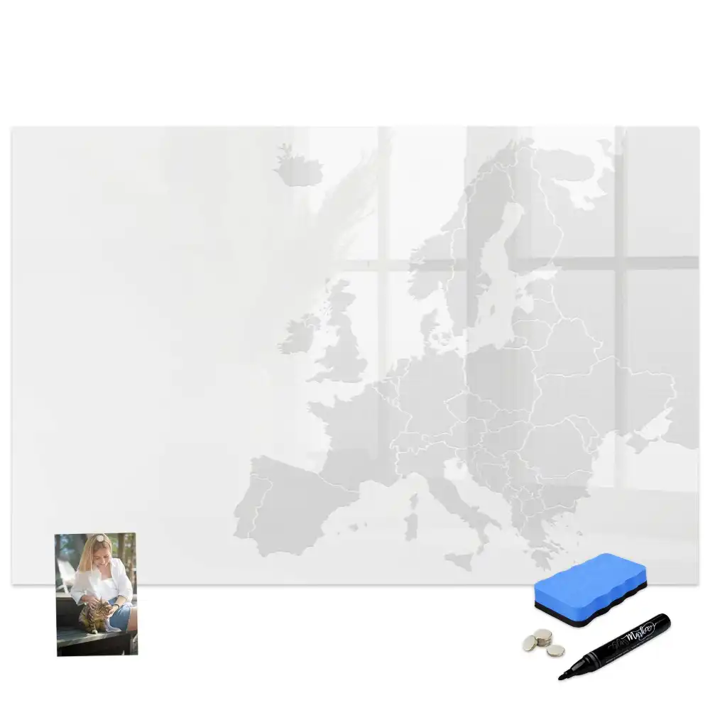 Tablă magnetică cu harta Europei și marker